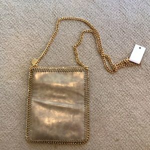 Cross body gold metallic bag